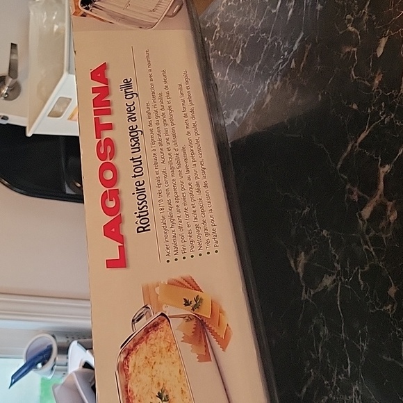 lagostina deep lasagna roasting pan with rack 39cmx28cmx10cm - Picture 4 of 13